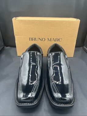 Bruno Marc Kids' Black Patent Slip-On Dress Shoes